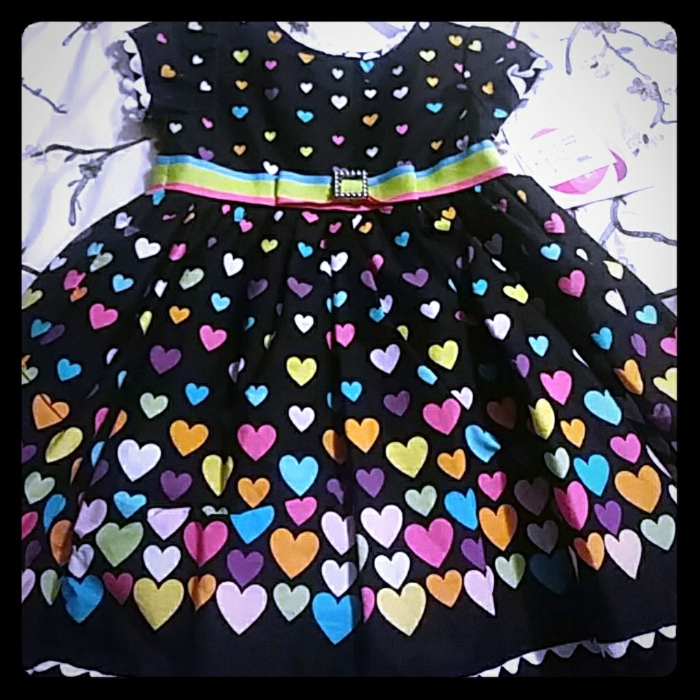 Girls black witb hearts dress